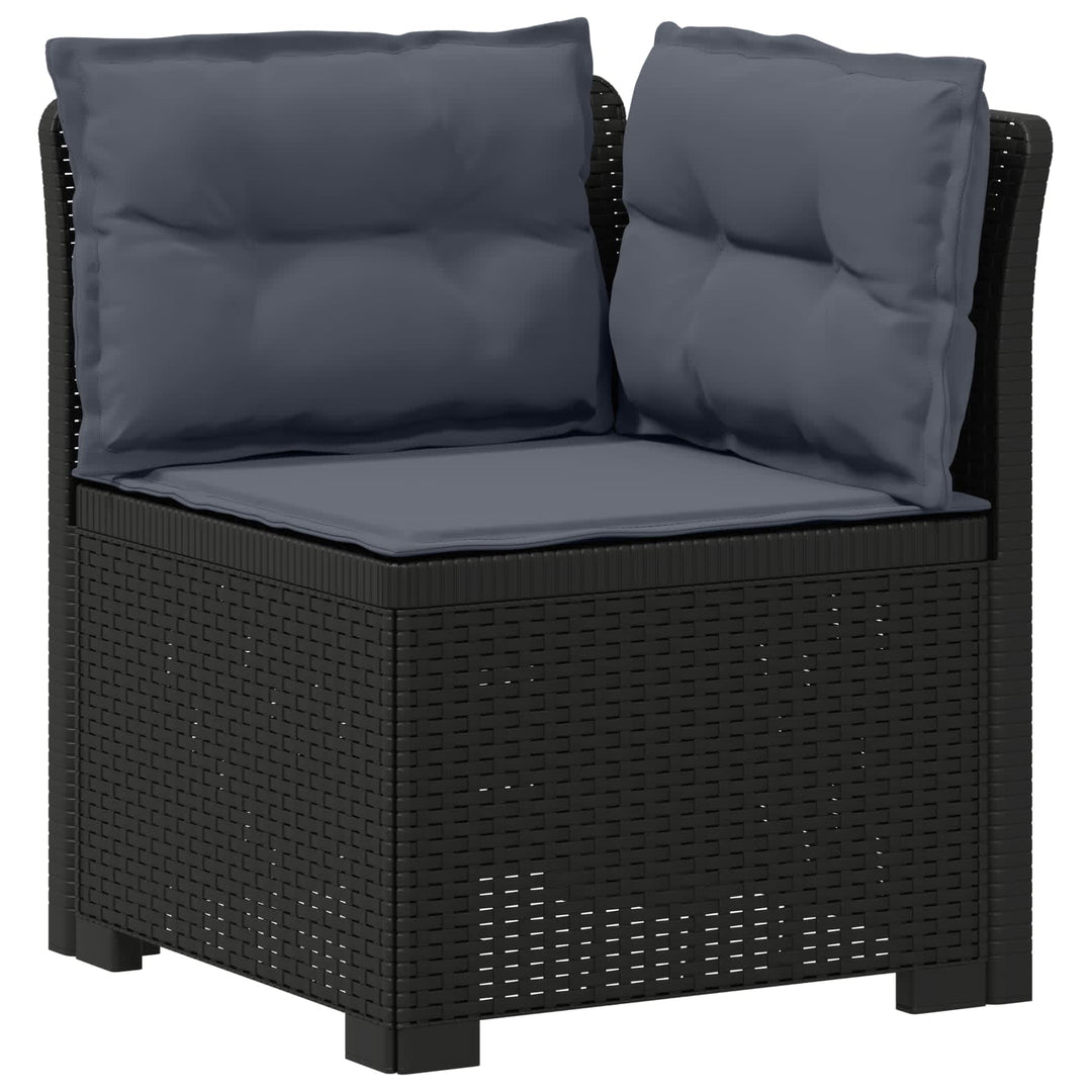7-personers have-sofa med puder i rattanlook PP Antracit