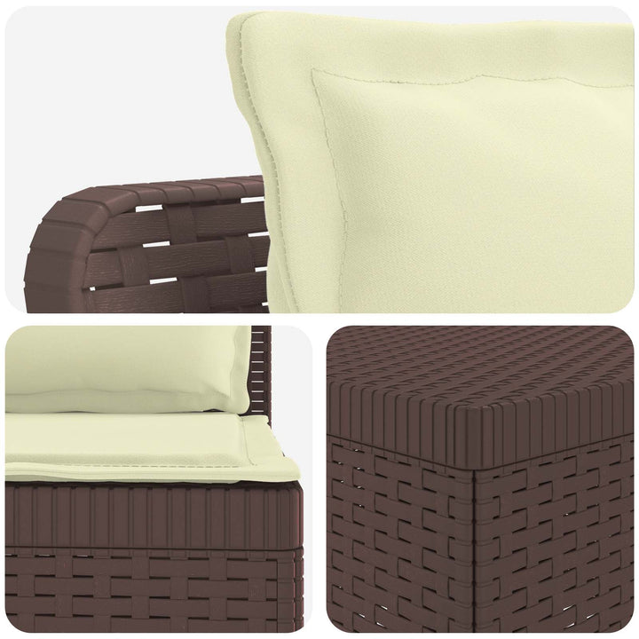 7-personers have-sofa med puder i rattanlook PP Brun