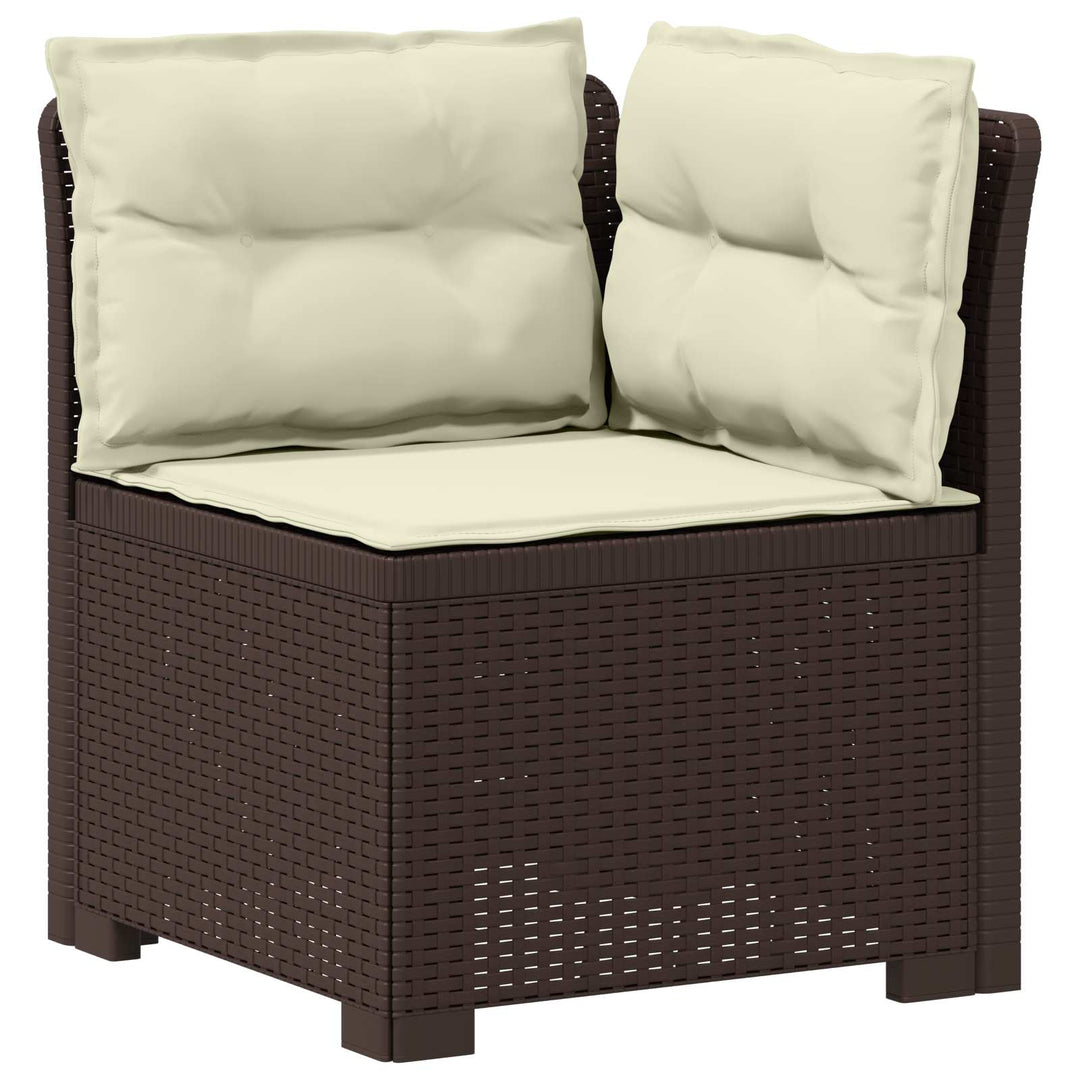 7-personers have-sofa med puder i rattanlook PP Brun