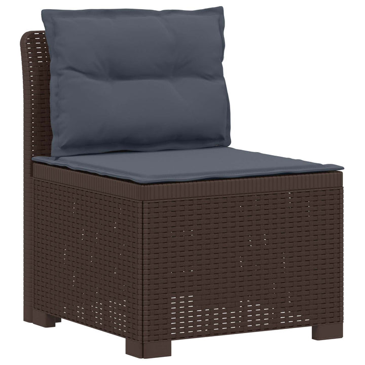 7-personers have-sofa med puder i rattanlook PP Brun
