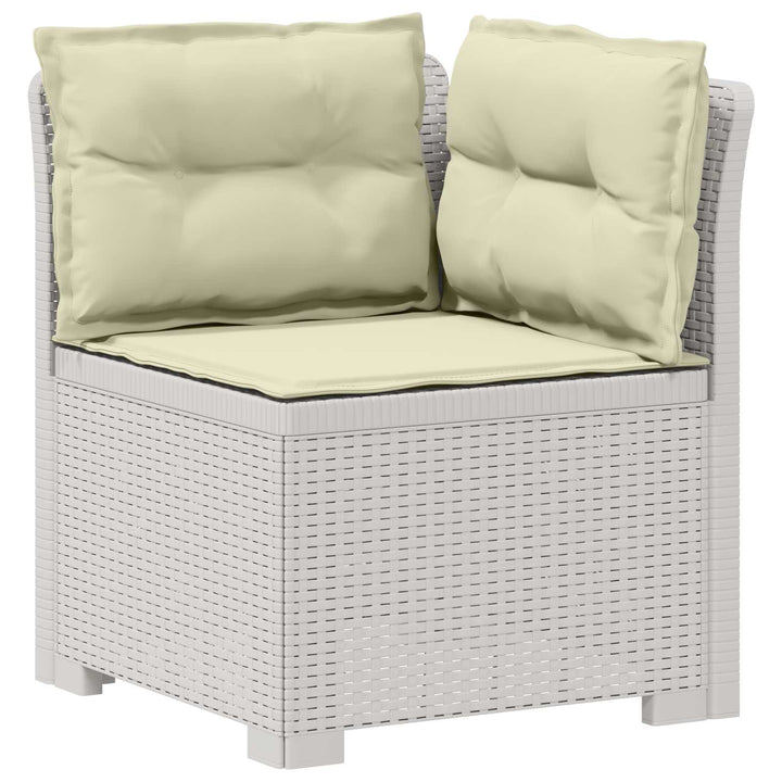 7-personers have-sofa med puder i rattanlook PP Hvid