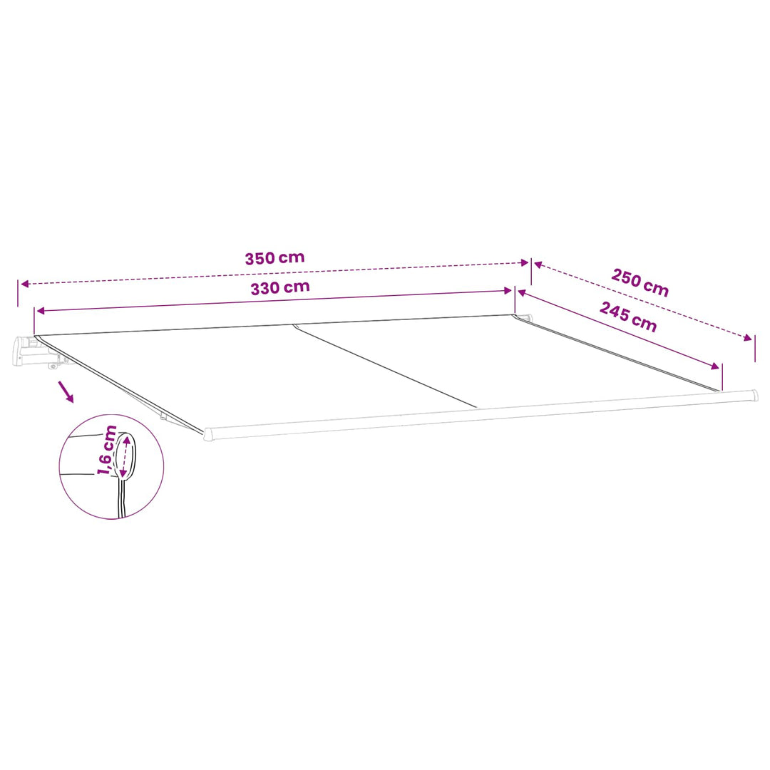 Reservedug til markise Cremefarvet 350 x 250 cm Polyester