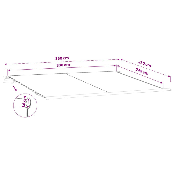 Reservedug til markise Cremefarvet 350 x 250 cm Polyester
