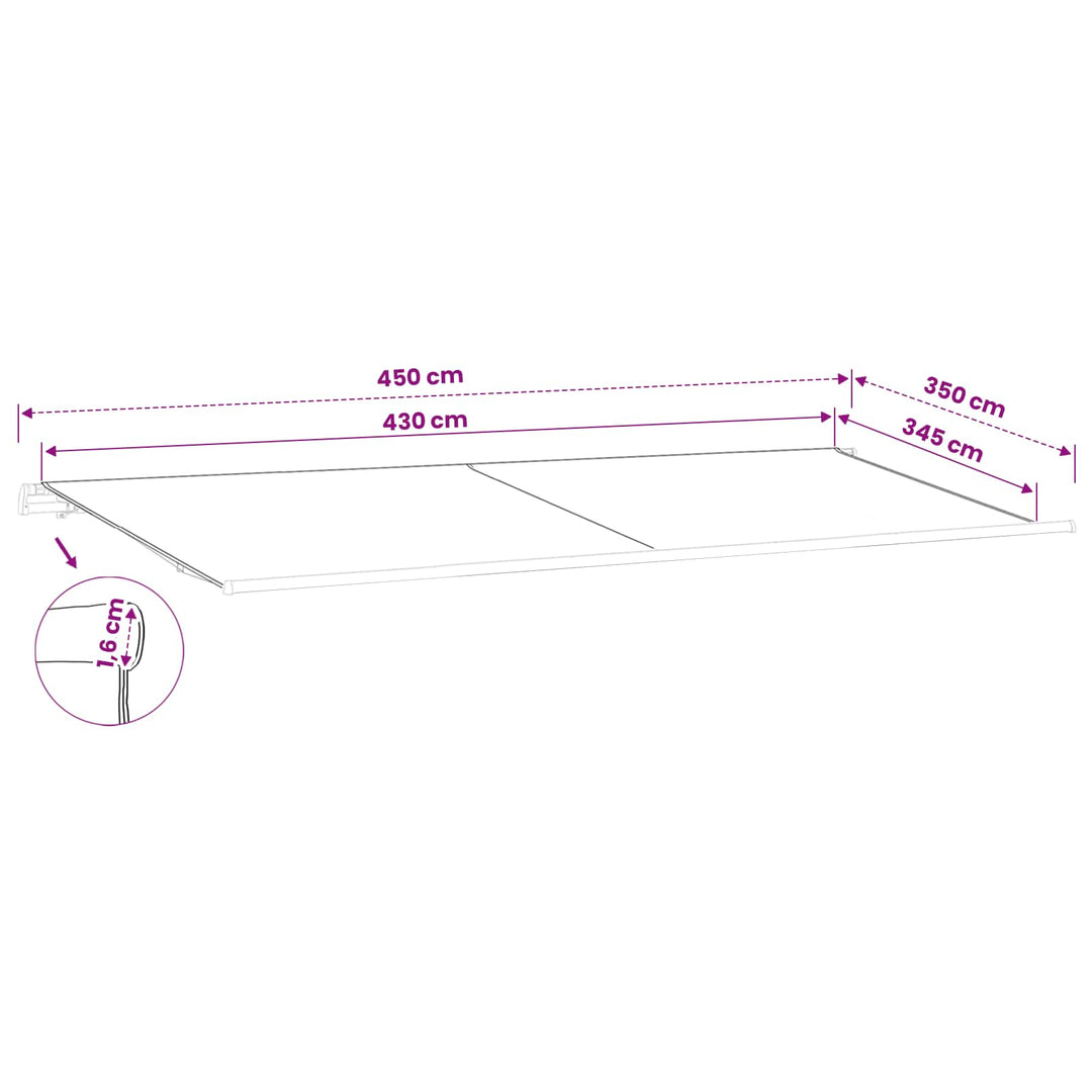 Reservedug til markise Cremefarvet 450 × 350 cm Polyester