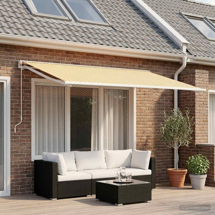 Reservedug til markise Gul og Hvid 300 x 200 cm Polyester