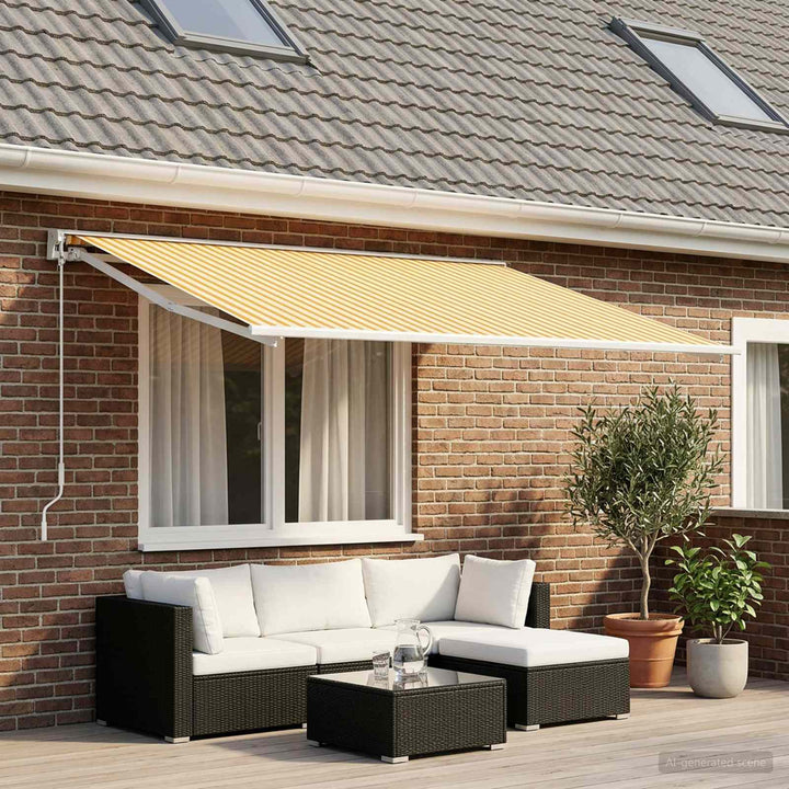 Reservedug til markise Gul og Hvid 400 × 350 cm Polyester