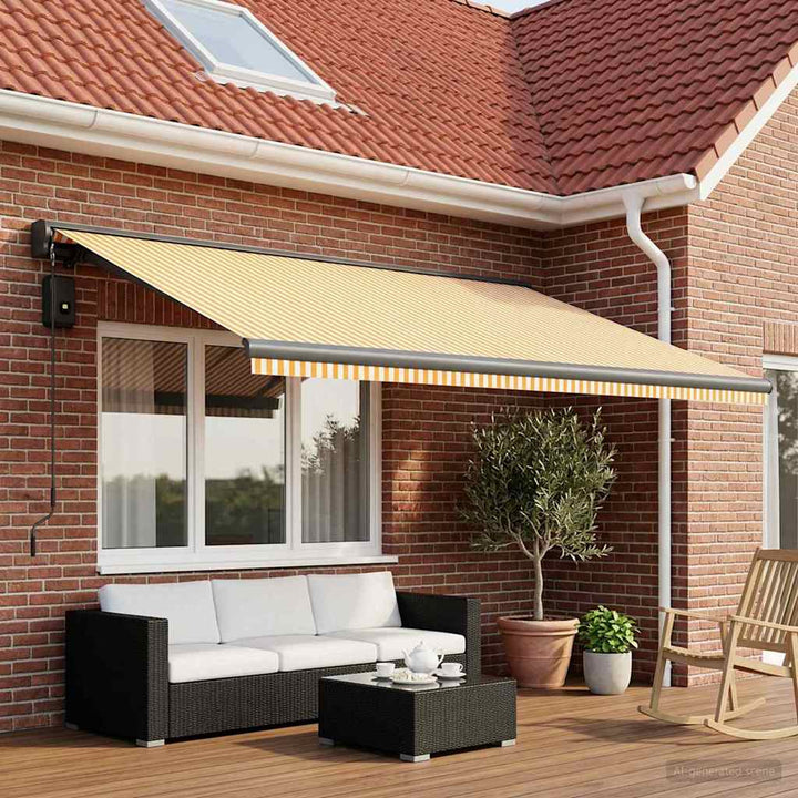 Reservedug til markise Gul og Hvid 450 × 300 cm Polyester