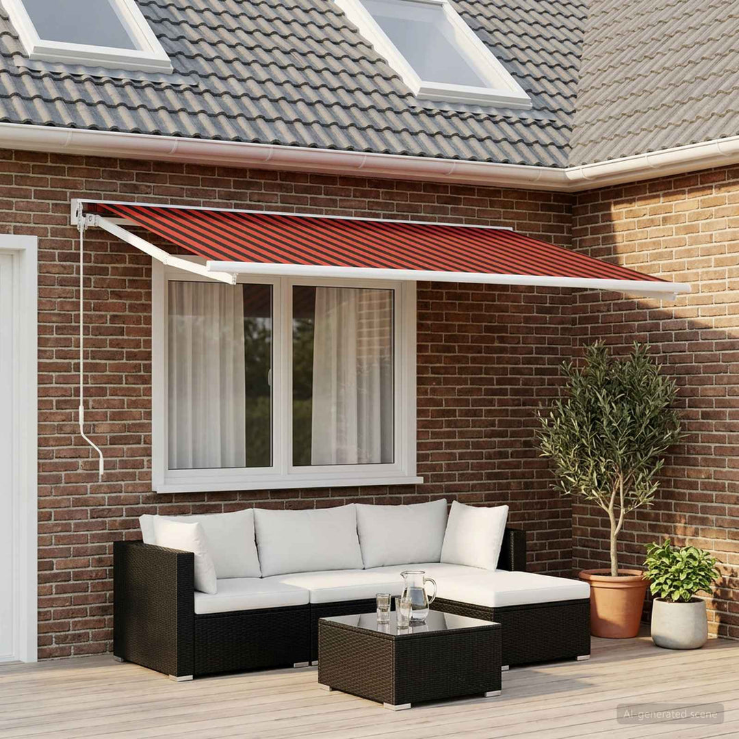 Reservedug til markise orange og brun 600 × 350 cm Polyester