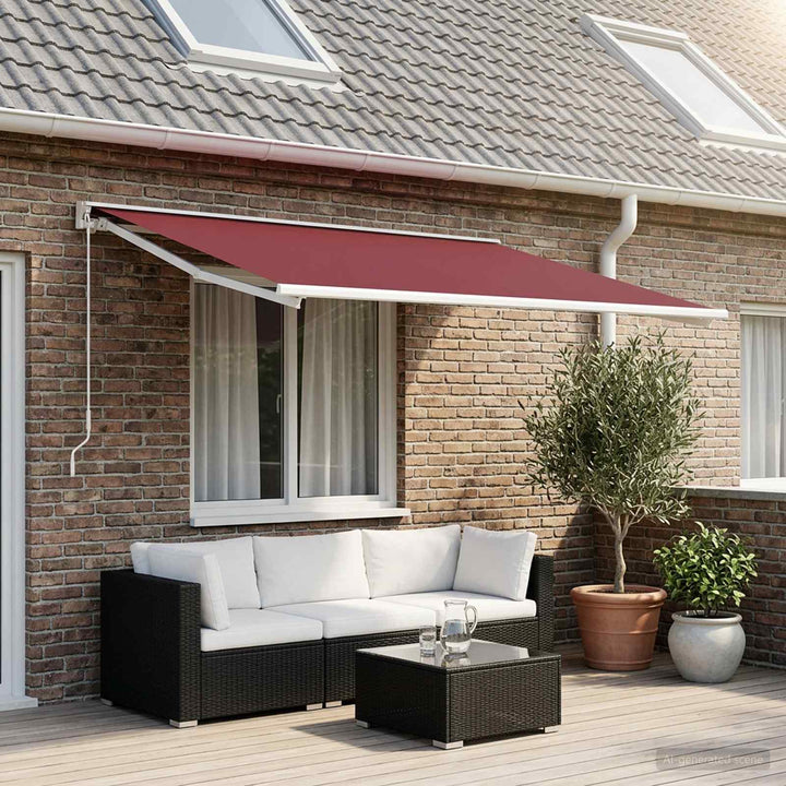 Reservedug til markise Bordeaux Rød 500 × 350 cm Polyester