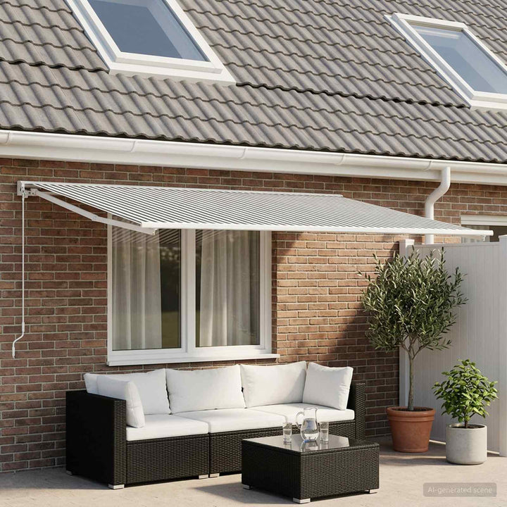 Reservedug til markise Anthracit og hvid 350 x 200 cm Polyester