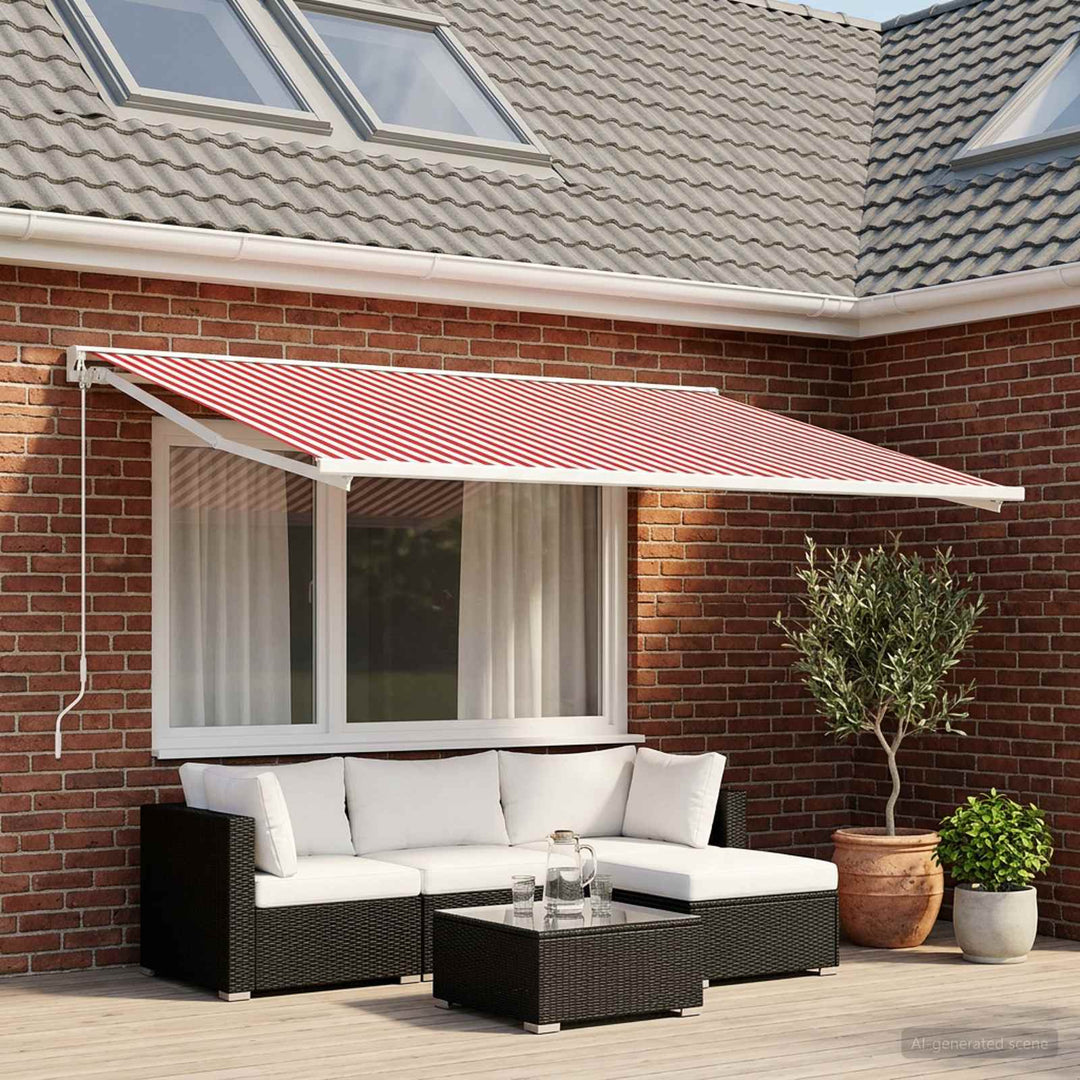 Reservedug til markise Rød og Hvid 250 x 200 cm Polyester