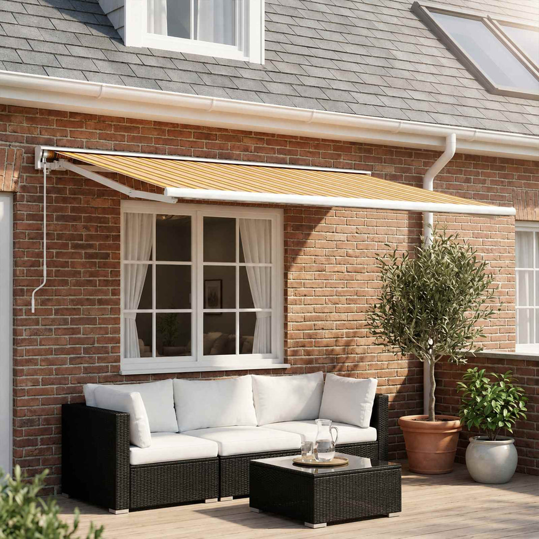 Reservedug til markise Orange og Sort 300 x 250 cm Polyester