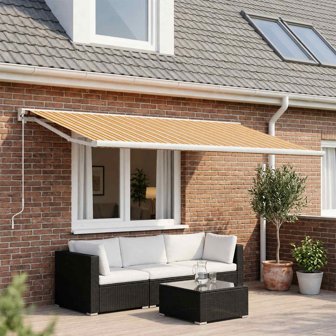 Reservedug til markise Orange og Sort 500 × 300 cm Polyester