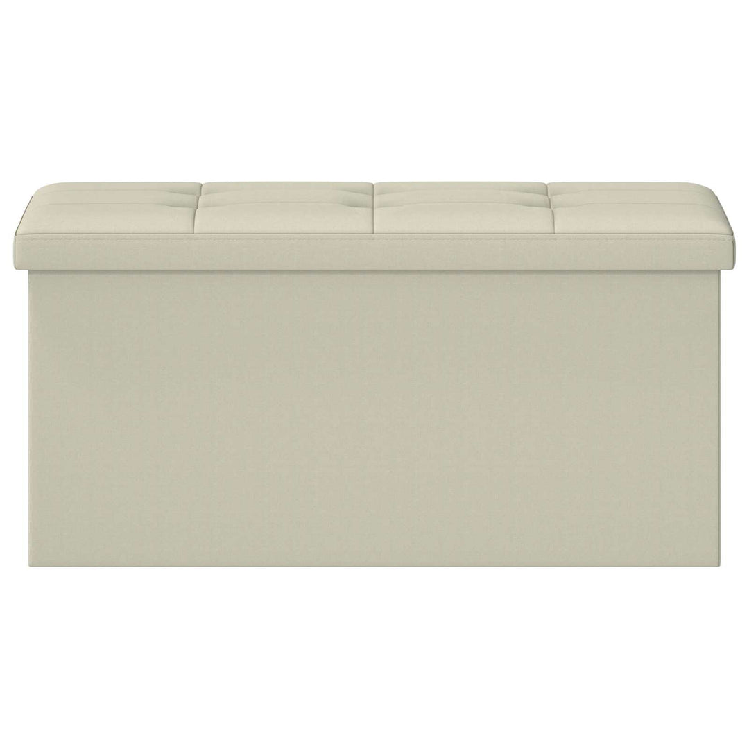 Foldbar opbevaringsbænk Hvid 180 kg 80 L 77 x 38 x 38 cm Linned