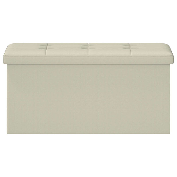 Foldbar opbevaringsbænk Hvid 180 kg 80 L 77 x 38 x 38 cm Linned