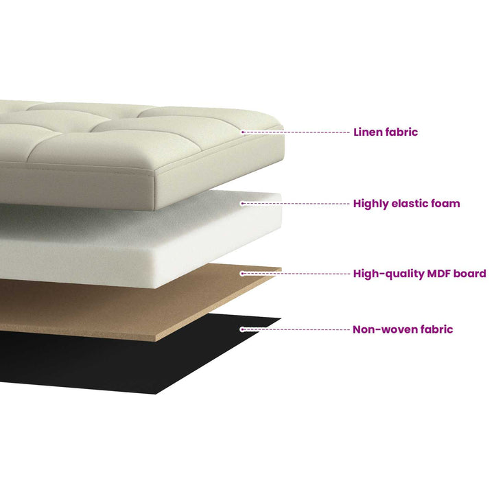 Foldbar opbevaringsbænk Hvid 180 kg 80 L 77 x 38 x 38 cm Linned