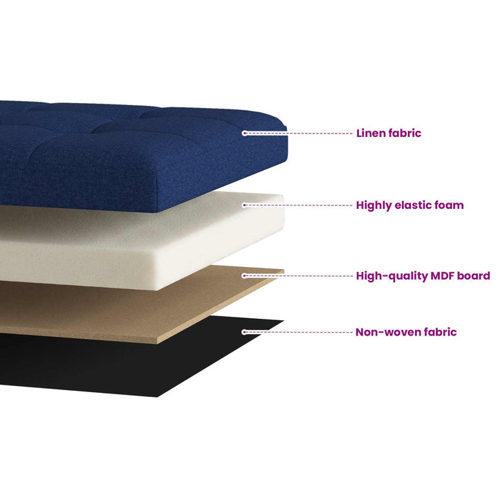Foldbar opbevaringsbænk Blå 180 kg 80 L 77 x 38 x 38 cm Linned