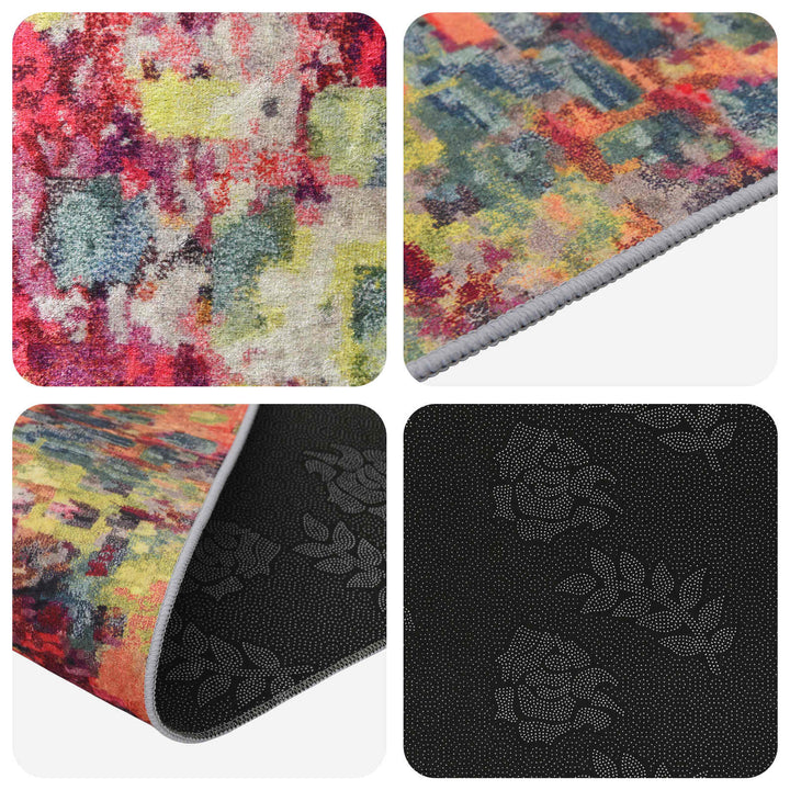 Tæppe Runner LESAKA farverig 100 x 350 cm Diamantvelour