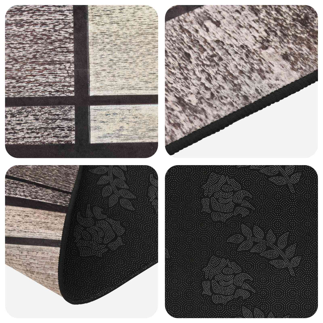 Tæppe Runner LESAKA Brun 80 x 250 cm Diamantvelour