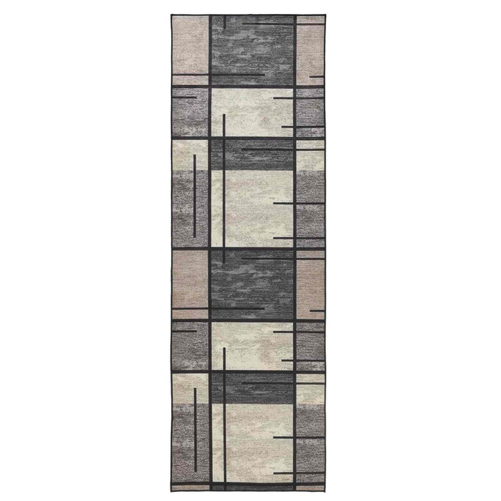 Tæppe Runner LESAKA Brun 80 x 350 cm Diamantvelour