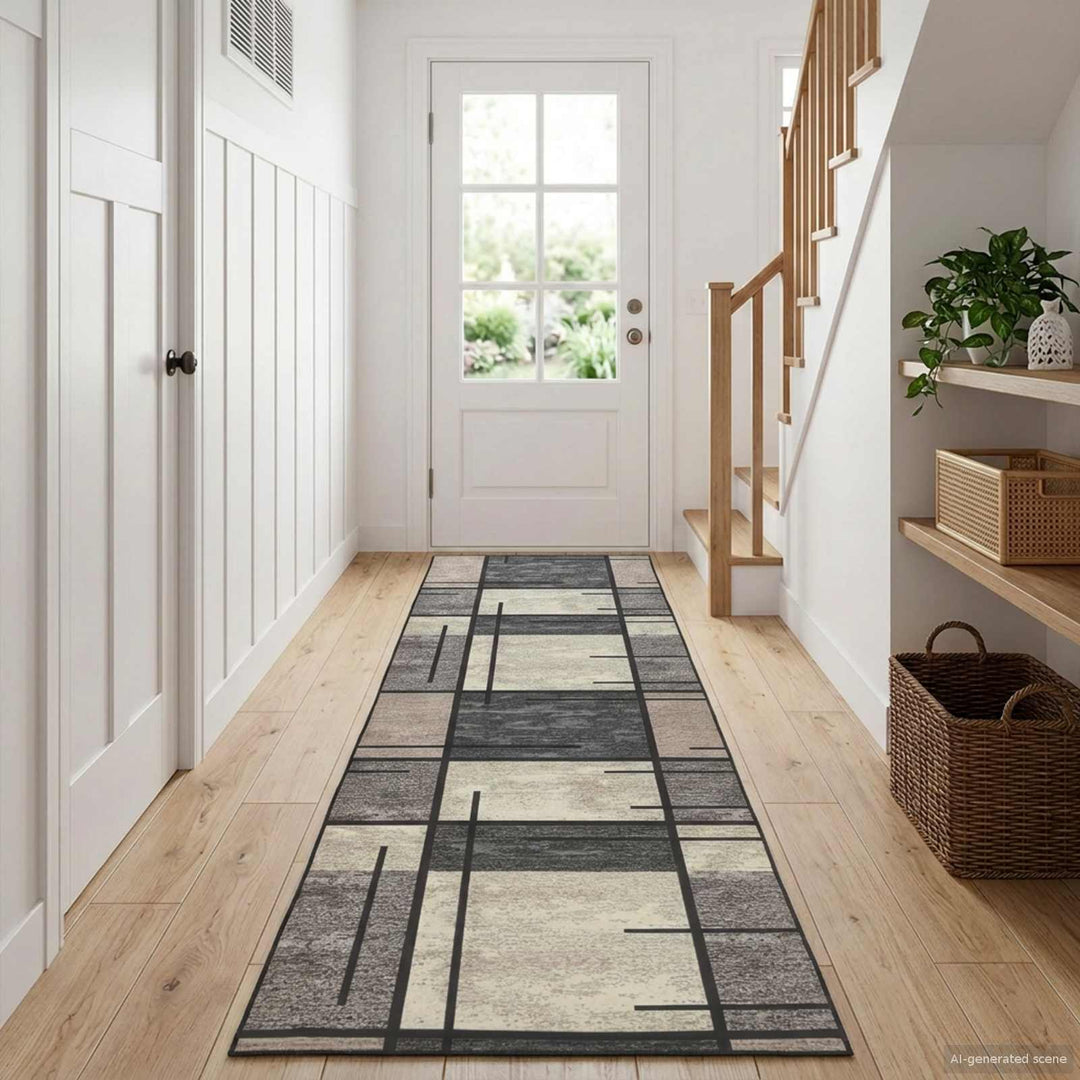 Tæppe Runner LESAKA Brun 100 x 300 cm Diamantvelour