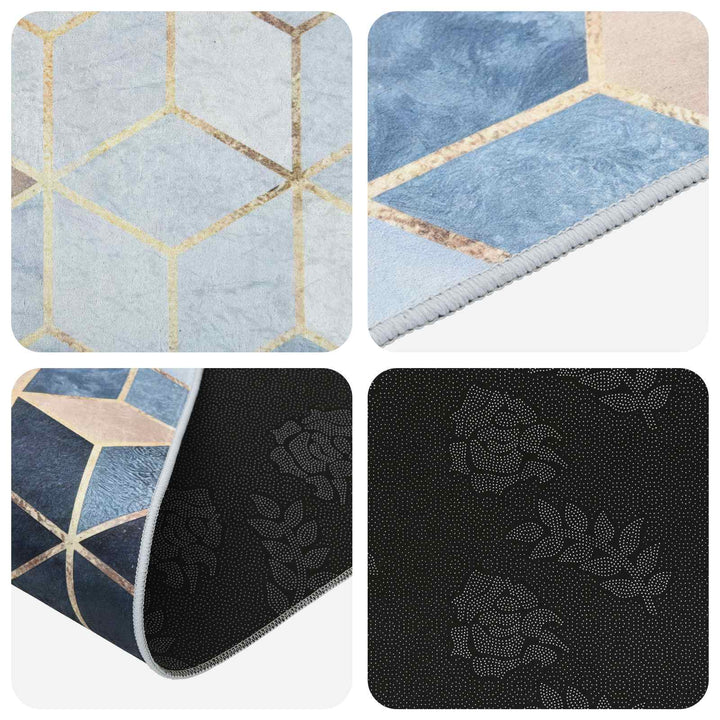 Tæppe Runner LESAKA Sølv 50 x 350 cm Diamantvelour