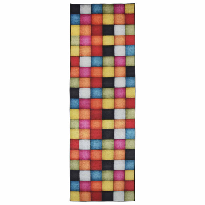 Tæppe Runner LESAKA farverig 100 x 450 cm Diamantvelour