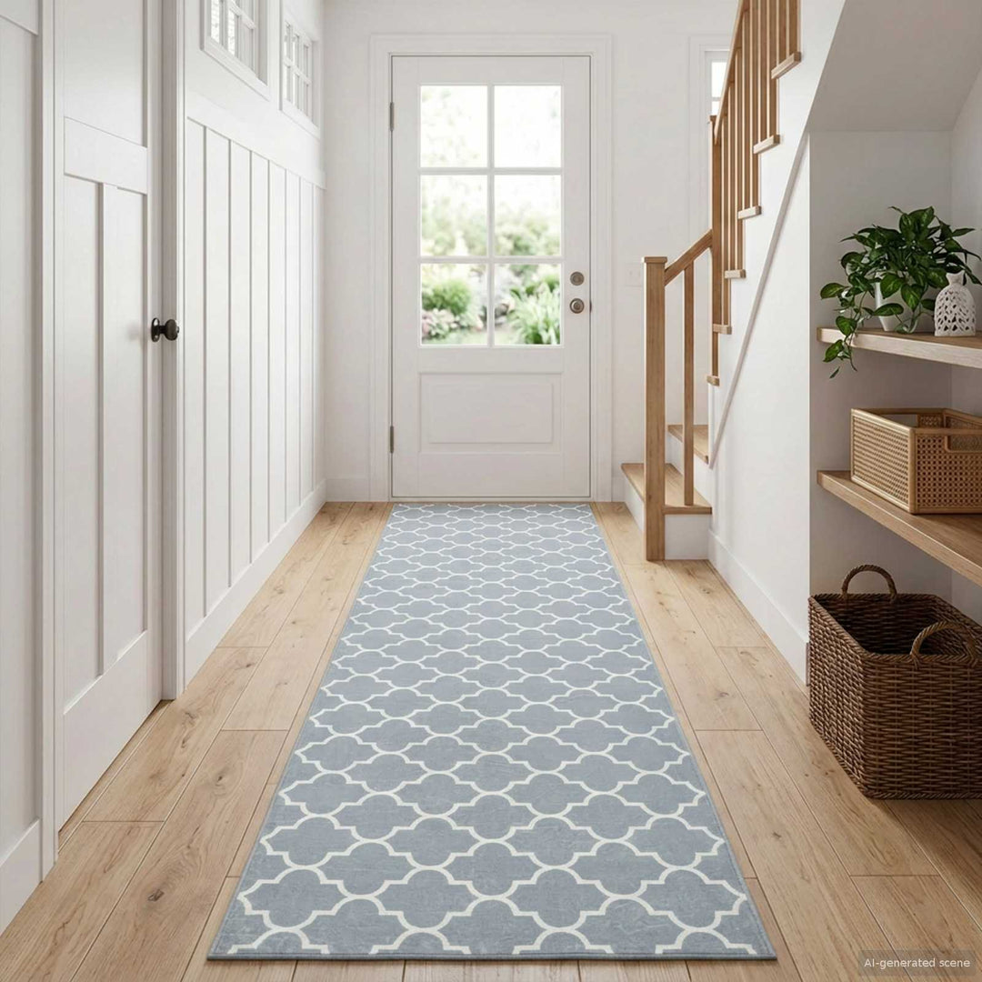 Tæppe Runner ORIZ 1150 gsm Grå og Hvid