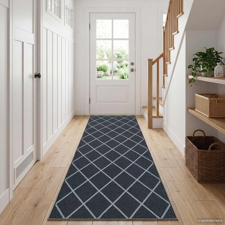 Tæppe Runner ORIZ 1150 gsm Sort mesh mønster