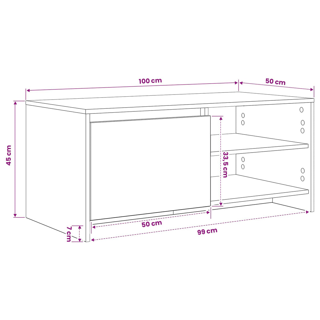 Sofabord Artisan-eg 102 x 50 x 45 cm Konstrueret træ