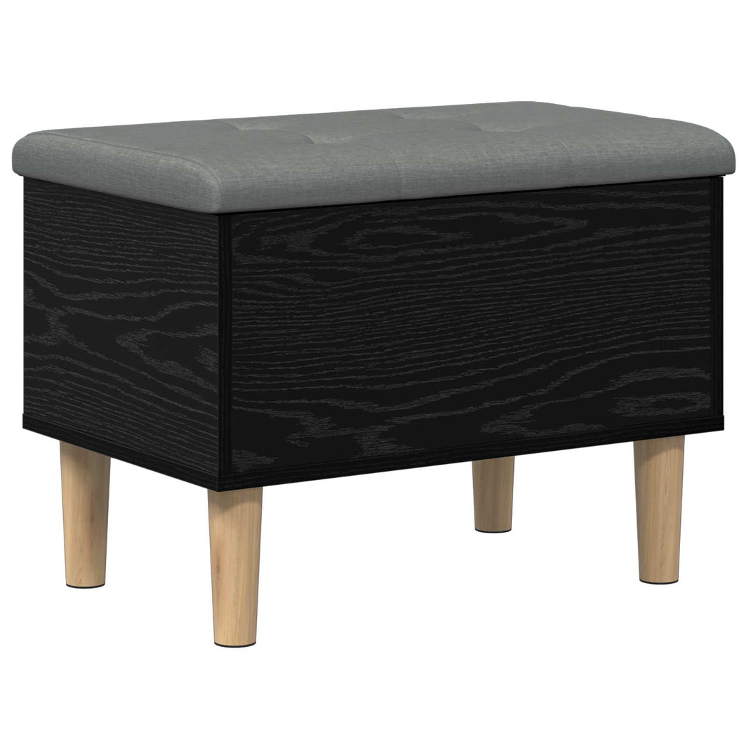 Opbevaringsbænk med pude Sort eg 62 x 42 x 46 cm