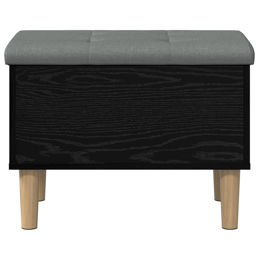 Opbevaringsbænk med pude Sort eg 62 x 42 x 46 cm