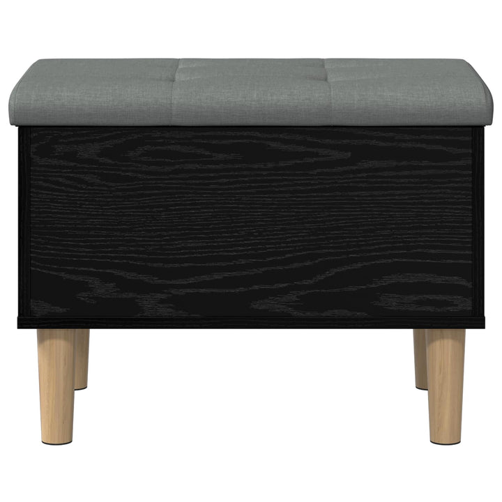 Opbevaringsbænk med pude Sort eg 62 x 42 x 46 cm