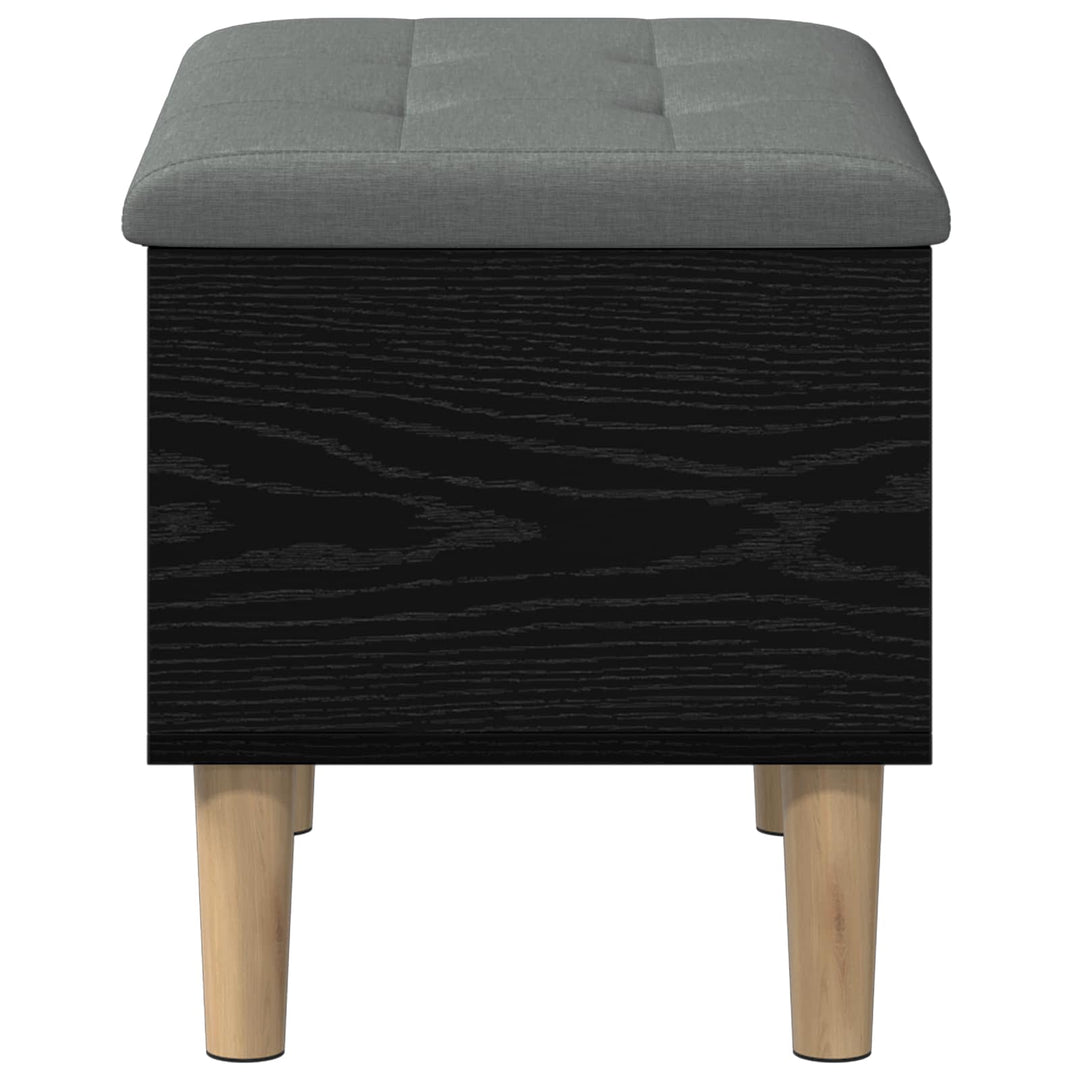 Opbevaringsbænk med pude Sort eg 62 x 42 x 46 cm