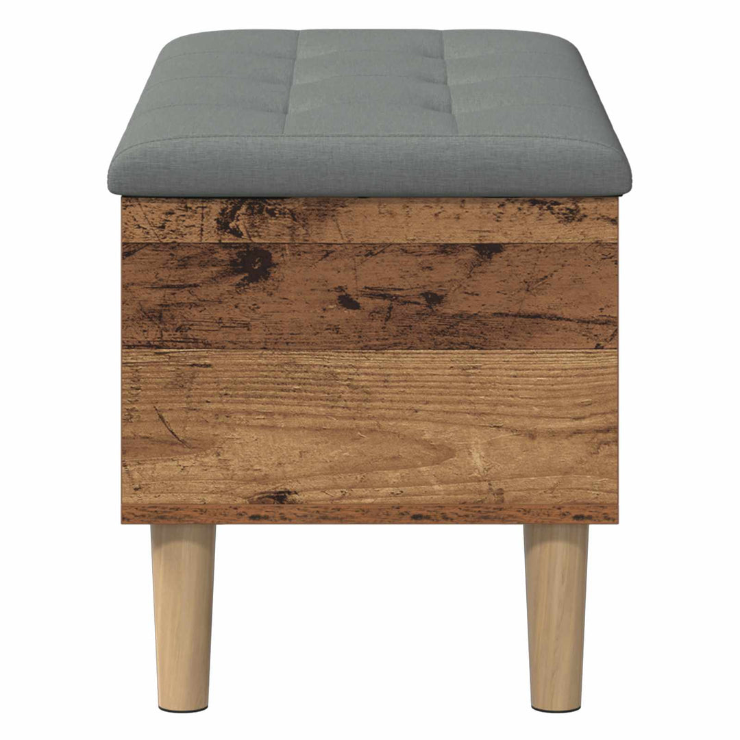 Opbevaringsbænk med pude Gammelt træ 82 x 42 x 46 cm