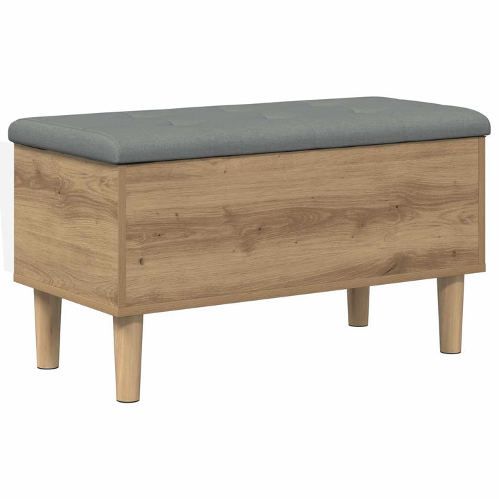 Opbevaringsbænk med pude Artisan-eg 82 x 42 x 46 cm