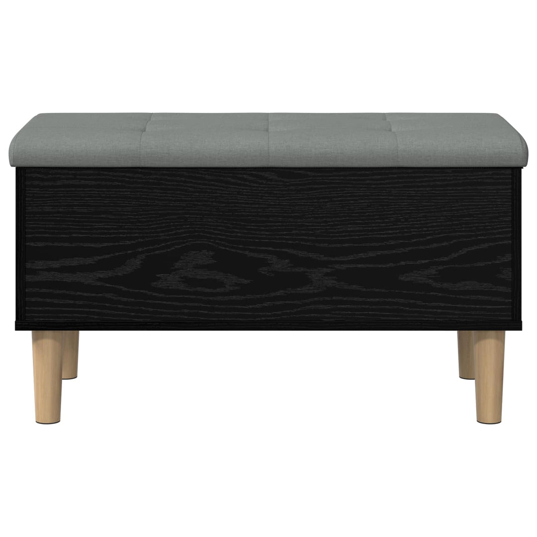 Opbevaringsbænk med pude Sort eg 82 x 42 x 46 cm