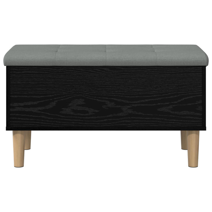 Opbevaringsbænk med pude Sort eg 82 x 42 x 46 cm