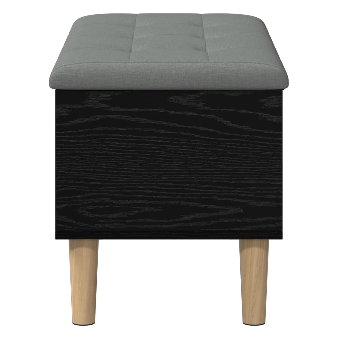 Opbevaringsbænk med pude Sort eg 82 x 42 x 46 cm