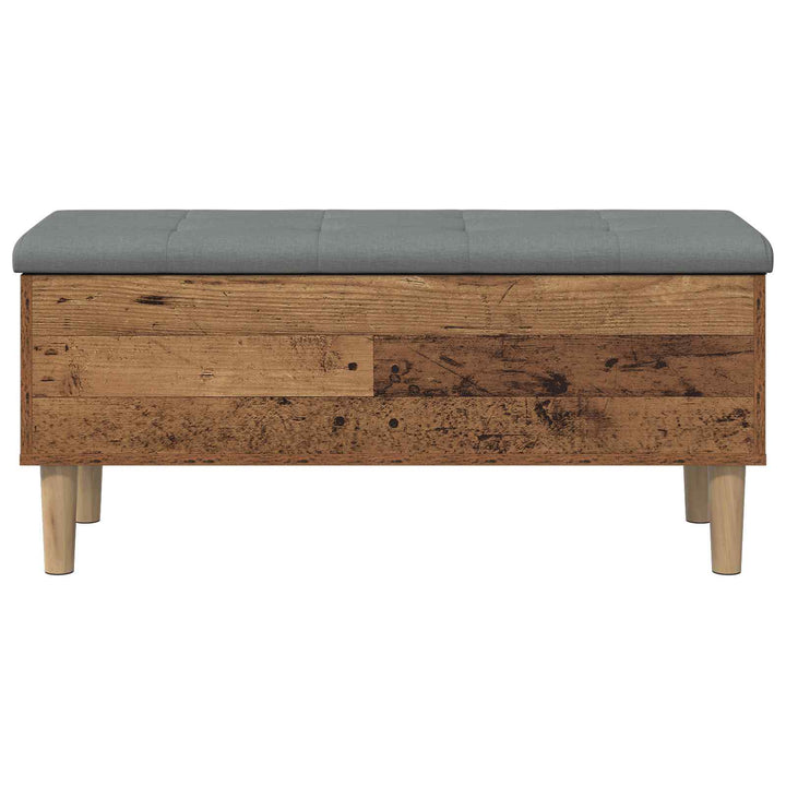 Opbevaringsbænk med pude Gammelt træ 102 x 42 x 46 cm