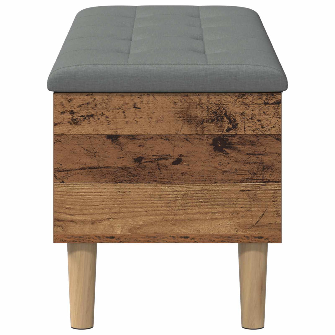 Opbevaringsbænk med pude Gammelt træ 102 x 42 x 46 cm
