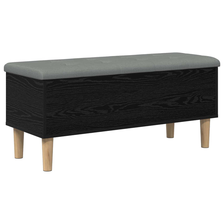 Opbevaringsbænk med pude Sort eg 102 x 42 x 46 cm