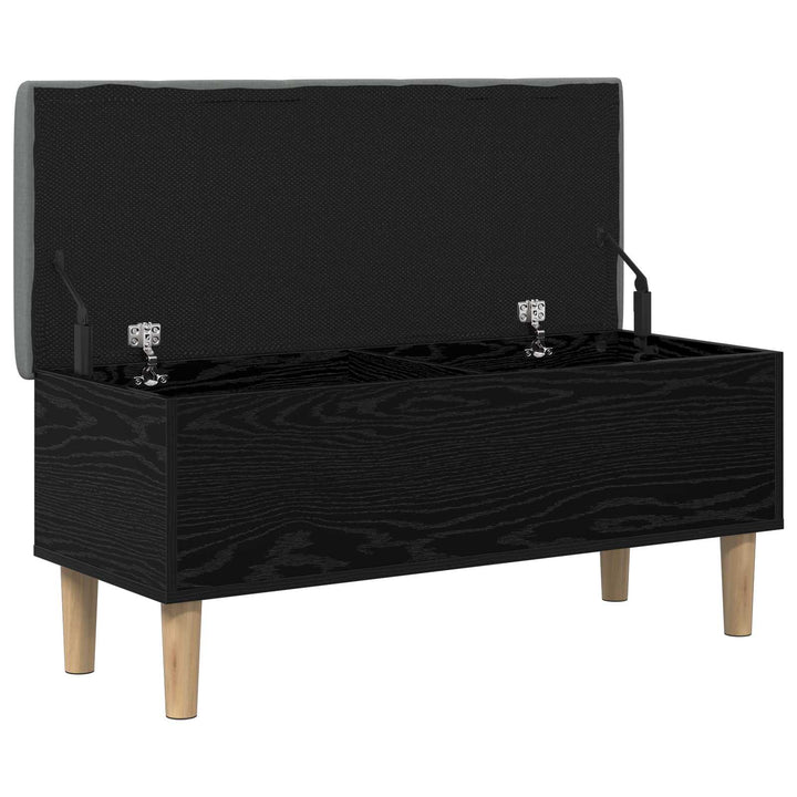 Opbevaringsbænk med pude Sort eg 102 x 42 x 46 cm