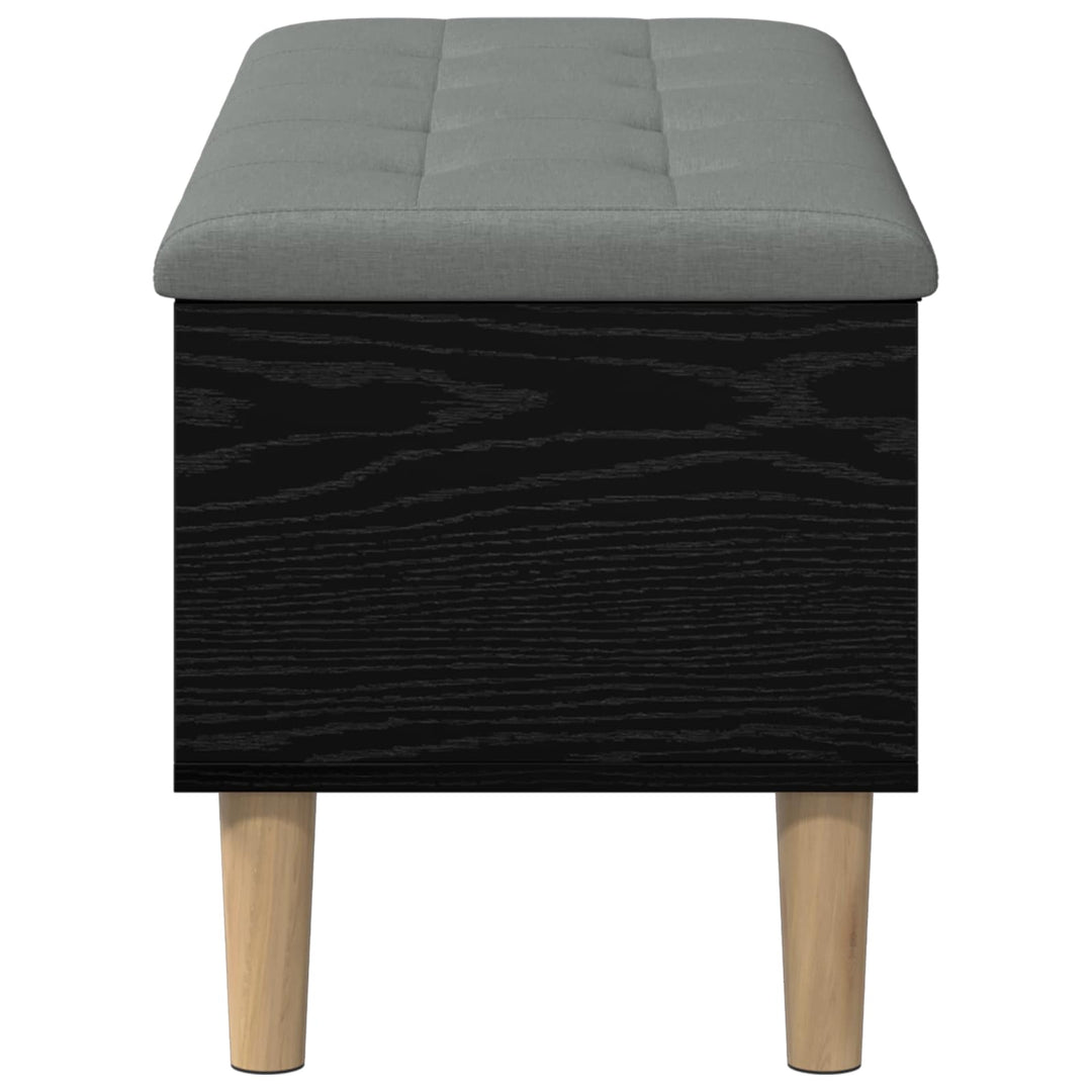 Opbevaringsbænk med pude Sort eg 102 x 42 x 46 cm