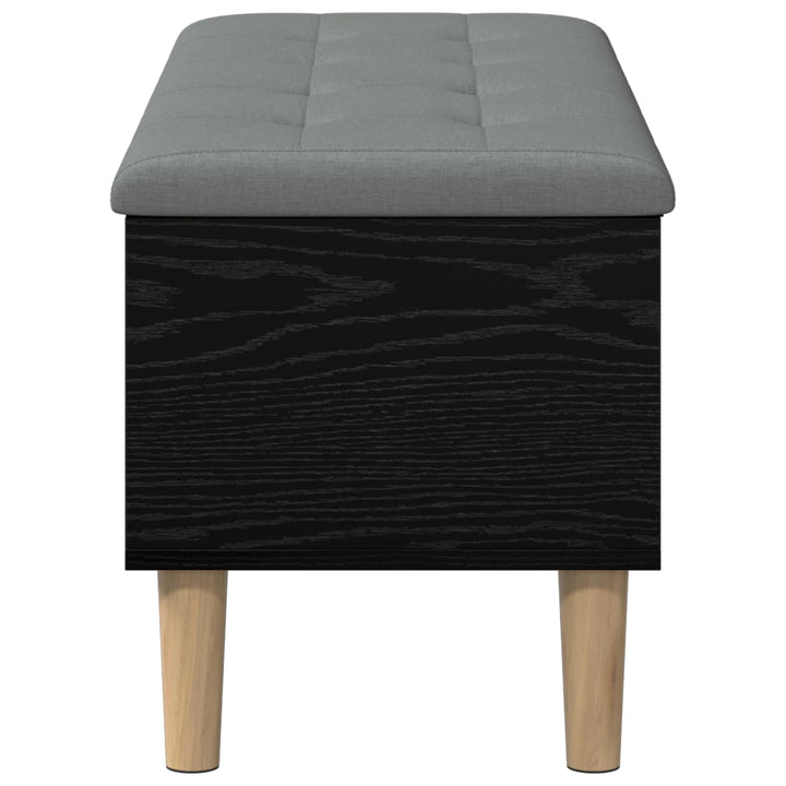 Opbevaringsbænk med pude Sort eg 102 x 42 x 46 cm