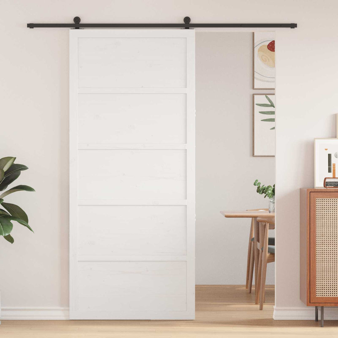 Ladedør Hvid 80 x 2,5 x 208 cm Massivt fyrretræ