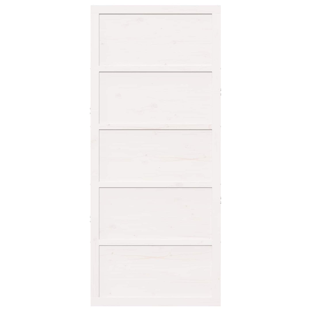Ladedør Hvid 80 x 2,5 x 208 cm Massivt fyrretræ