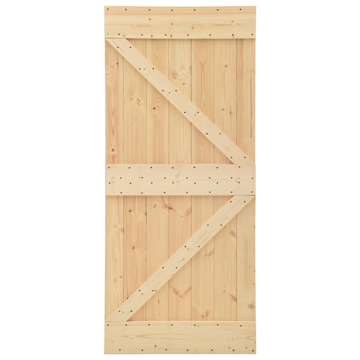 Skydedør 2 stk. 90 x 210 cm Massivt fyrretræ