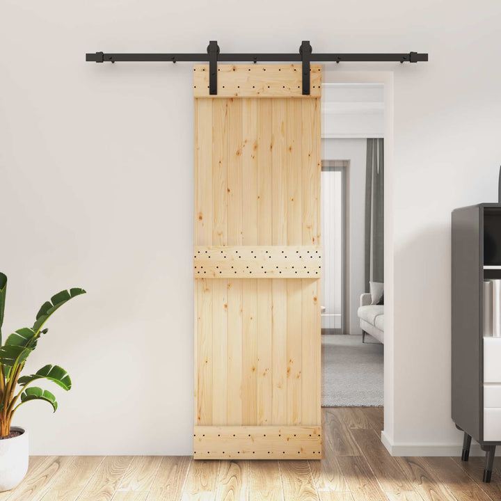 Skydedør 70 x 210 cm Massivt Fyrretræ (Ubehandlet)