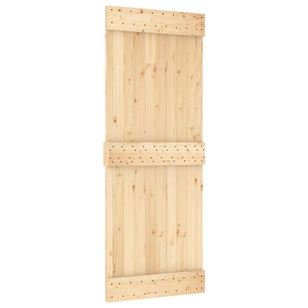 Skydedør Natur og hvid 80 x 210 cm Massivt Fyrretræ
